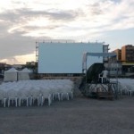 Cinema all'aperto, esterno parcheggio Centro Cesarano sul lungomare di Siponto