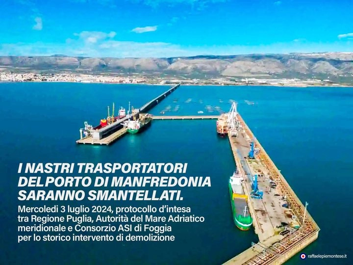 "I nastri trasportatori del porto di Manfredonia saranno smantellati"