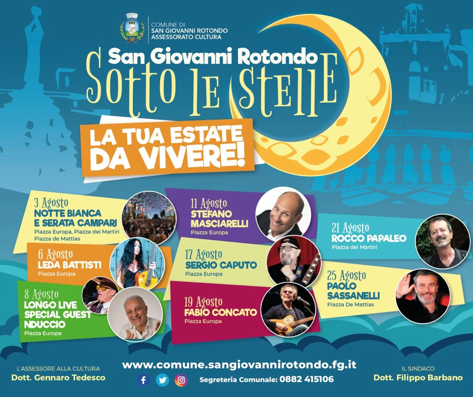 “San Giovanni Rotondo Sotto le Stelle, la tua Estate da Vivere”: il programma degli eventi estivi